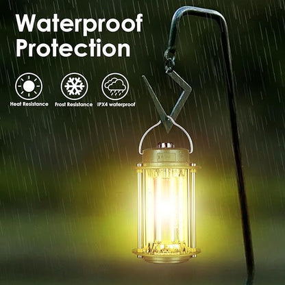 Rechargeable Camping Lantern, 3 Modes Dimmable Camping Lights, 3200mA High Capacity Battery Hurricane Lantern, IPX4 Waterproof Portable Emergency Camp Lights for Hurricane Survival Hiking With Bracket
