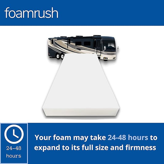 FoamRush 6-Inch Truck (32" x 29") High Density Foam RV Mattress Replacement, Medium Firm, Pressure Relief, Travel Camper Trailer Truck, Made in USA, CertiPUR-US Certified, Cover Not Included