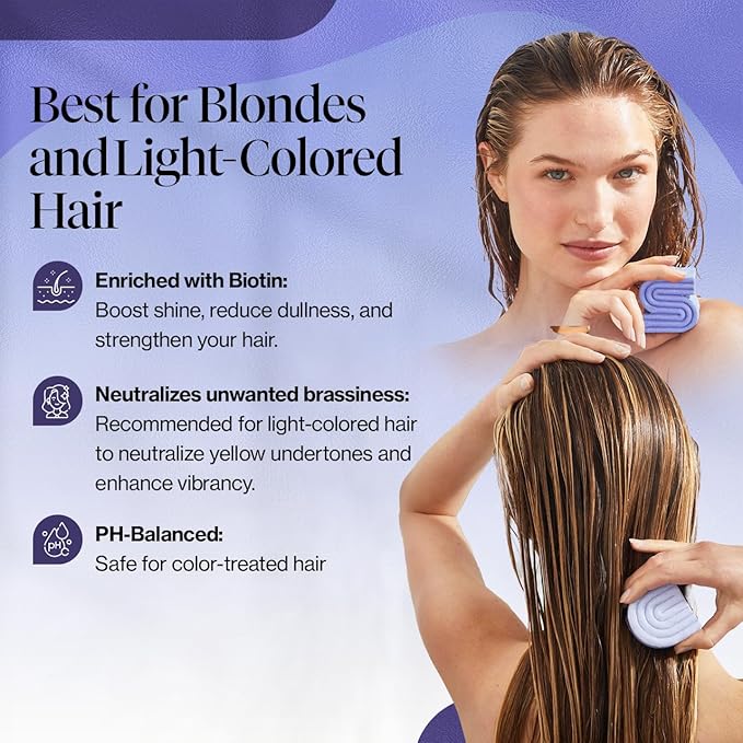 Kitsch Purple Shampoo & Conditioner Bar for Color Treated & Grey and white Hair, Made in Us, Toning Bar Shampoo & Conditioner for Blonde