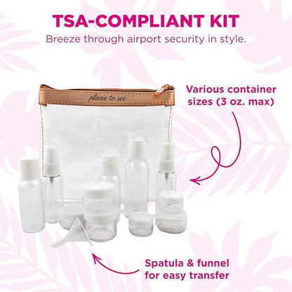 MIAMICA Women's Clear Travel Bottle Kit