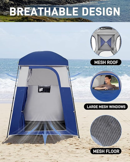KingCamp Shower Tent, Portable Privacy Tent Outdoor Camping 1/2 Room Toilet Tents with Shower Bag & Dressing Room for Travel Beach Tailgate