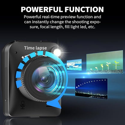 4K Time Lapse Camera Outdoor Construction Plant Weather Life, IP66 Waterproof, 6 Month Battery Life, Manual Focus, 32GB TF Card Included