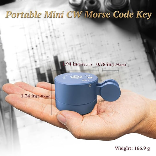 Putikeeg Mini Morse Code Key - CW Dual Paddle with Magnetic Base, Magnetic Return Paddles Morse Lambic Key for Amateur Ham Radio (Blue)