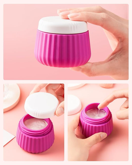 Travel Containers for Toiletries 4 Pack, TSA Approved Travel Size Toiletries, Travel Size Containers, With Clear Bag Leak Proof Silicone Jars, Travel Essentials Creams Jars Carrying Small Items