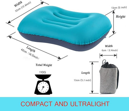 SUNYAO Ultralight Inflatable Camping Pillows - Compressible, Compact, Inflatable, Comfortable, Ergonomic Pillow for Neck & Lumbar Support While Camping,Backpacking,Hiking