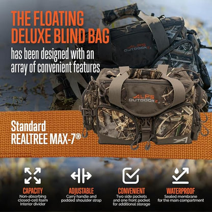 ALPS OutdoorZ Deluxe Floating Blind Bag - Waterproof Hunting Duffel Bag, with Removable Dividers, Thermos Sleeve & Padded Shoulder Strap