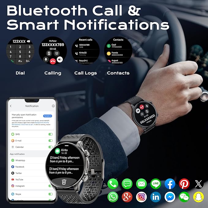 GPS Smart Watches for Men (Answer/Make Call), 1.60" AMOLED Display Smartwatch, 170+ Sports Modes Fitness Tracker Watch with Compass Pedometer, 5ATM Waterproof Mens Smart Watch for Android iPhone