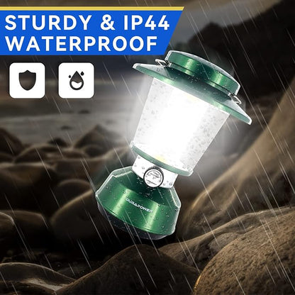 Durapower Rechargeable Camping Lantern,7500 Lumen Super Bright LED Camping Lantern, 7200 Mah Power Bank, IP44 Waterproof, 30 Hours, Portable Lantern for Hurricane, Power Outages