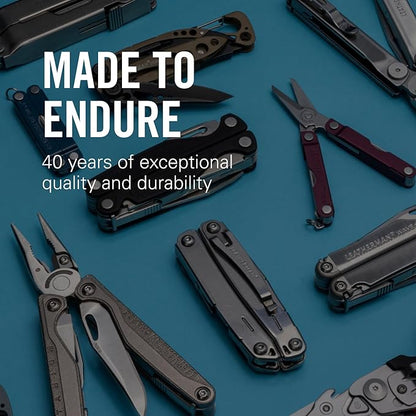 LEATHERMAN, Skeletool KB Pocketknife with Straight Edge, Stainless Steel Blade and Bottle Opener, Nightshade Blue
