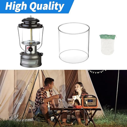 10 Pcs Propane Lantern Mantles with Glass Globe Replacement – Compatible with Coleman Fueled Lanterns – Fits Models 290, 220, 228, 235, 252, 206, 290A, 295, 2600-A50, 2600-A50C, 2600-A57, 3000000946