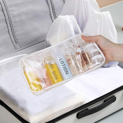 Travel Bottles for Toiletries 10 Pcs Travel Size Toiletries TSA Approved Travel Shampoo and Conditioner Bottles Refillable Spray Bottle Leak Proof Small Cream Jars for Body Wash Lotion(Clear)