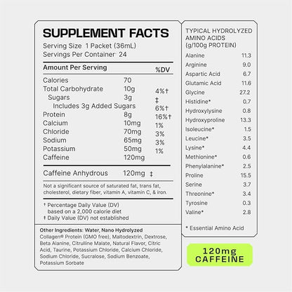 Frog Fuel Ultra Energized Pre Workout Shot & Energy Gel, 120mg Caffeine, 1500mg Beta Alanine, Electrolytes 8g Protein Nano-Hydrolyzed Grass Fed Collagen, 10g Carbs, Berry, 1.2 oz Packets, 24 Pack