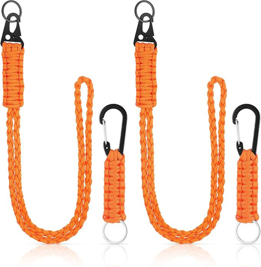 Frienda 2 Set Heavy Duty Paracord Lanyard Necklace Whistles Strap Braided 550 Keychain Lanyard for Outdoor Activities Camera