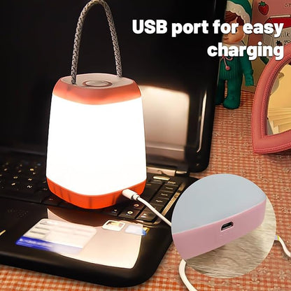 LED Camping Light3 Light Modes Battery Powered Night Light for Backpacking Camping Hiking Emergency Light Battery Powered Lamp for Outdoor and Indoor (Pink)