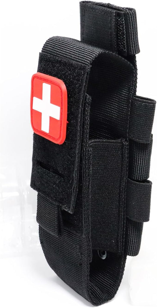 Laser Cut Molle Tourniquet Holder Pouch Tactical First Aid Kit Trauma Medical Shear Pouch Pen&Flashlight Holder IFAK TP Duty Belt Loop