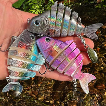 Crankbait Fishing Lure Pike Muskie Lures Lifelike Multi Jointed Swimbait Segement Hard Minnow Bait Treble Hook