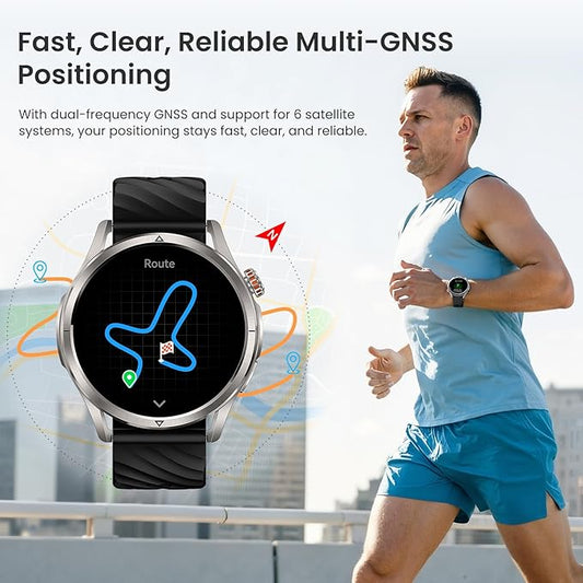 KOSPET Magic R10 Smart Watch for Men Women with GPS, 50-Day Battery Life, 1.43" AMOLED, 5ATM Waterproof Fitness Watch with Heart Rate/Sleep Tracker, Voice Assistants (Silver)