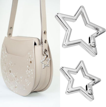 Star Carabiner, Zinc Alloy Heavy Duty Star Shaped Keychain Clip, Carabiner Clip for Camping, Hiking, Fishing