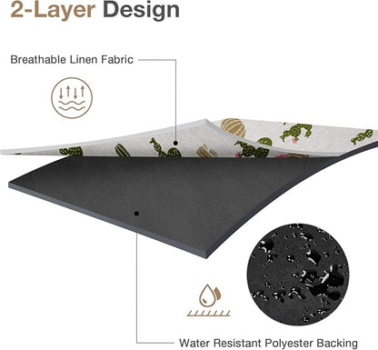 Picnic Blankets Washable | Beach Mat Sand Free Waterproof | Camping Blankets | Emergency Blankets | Picnic Baskets Accessories with Waterproof Backing and Shoulder Strap - Cactus