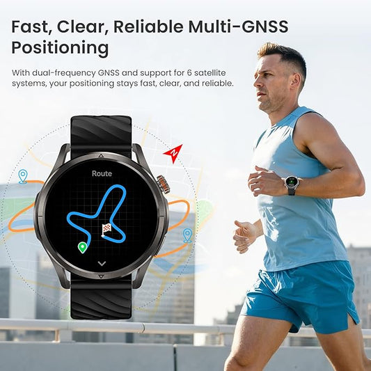 KOSPET Magic R10 GPS Smart Watch for Men, Stainless Steel Body, 50 Days Battery, 5ATM Waterproof, 180 Sport Modes for Outdoor Activity, 24/7 Heart Rate & Sleep Monitor (Black)