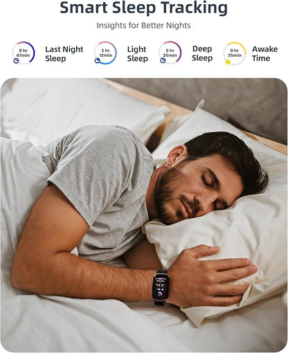 Parsonver Fitness Tracker with Step Counter/Calories/Stopwatch, Health Activity Tracker with Heart Rate Sleep Monitor, IP68 Waterproof Smart Watch 110+ Sport Modes Pedometer Watch for Women Men, Black