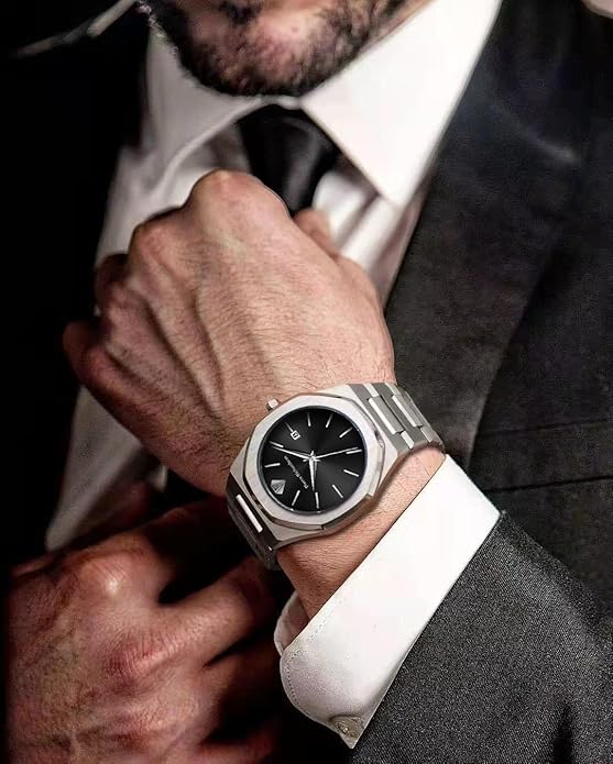 PIERRE RICHARDSON PR5428 Men’s Luxury Watch – Japanese Quartz Movement, Stainless Steel, 41mm, 5ATM Water Resistant, Scratch-Resistant Sapphire Crystal Glass – Classic Dress Watch for Men