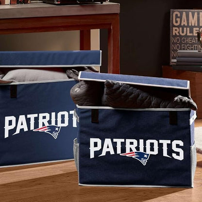 Franklin Sports NFL Storage Footlocker Bins - Large Folding Organizer Containers - NFL Team Office, Bedroom + Living Room Décor - Large + Small Bins