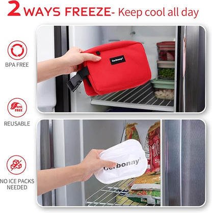 Small Cooler Bag Freezable Lunch Bag for Work School Travel,Small Lunch Bag,Small Insulated Bag For Kids/Adults,Freezer Lunch Bags,Freezable Snack Bag,Mini Lunch Bag Fit For Yogurt,Suit for 3+.