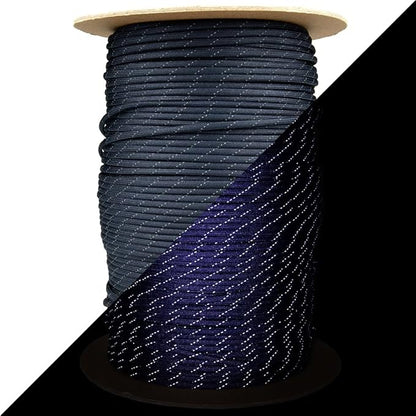 Reflective 550lb Paracord – 7 Strand Type III Nylon Parachute Cord for Hiking, Camping, and Fishing – 30+ Colors and 6 Length Options