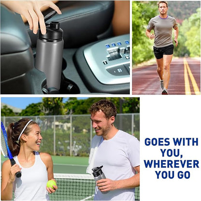 10 Pieces 13.5 oz Reusable Aluminum Water Bottles Bulk Outdoor Sports Water Bottles Multipack Travel Bottles for Gym, Hiking, Cycling, Camping, Fishing, Snap Lid(Gray)