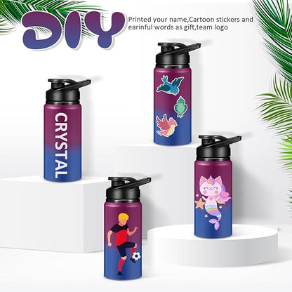 10 Pcs Reusable Aluminum Water Bottles Bulk Multicolor Outdoor Sports Water Bottles for Travel Gym Cycling Camping, Snap Lid