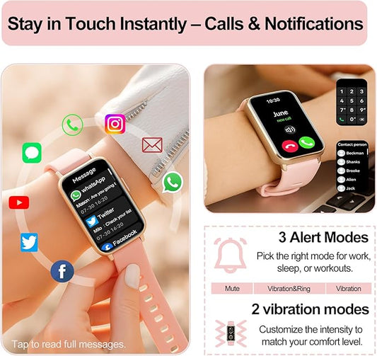 Smart Watch for Women, Fitness Tracker (Answer/Make Calls), with 1.47″ AMOLED Always-On Display, 24/7 Heart Rate, Sleep Tracking, 110+ Sport Modes, Custom watch faces, Compatible for Android Phone, A1