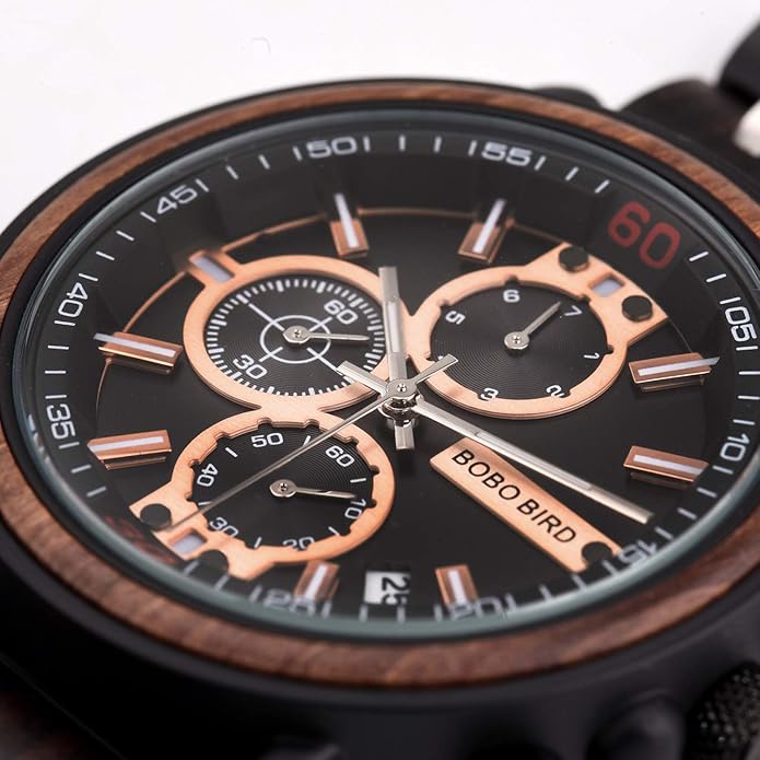 BOBO BIRD S18-1 Personalized Engraved Wood Watch Customized Wooden Watches for Husband Boyfriend Birthday Anniversary