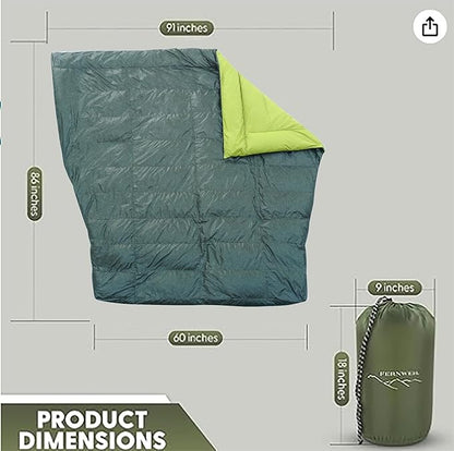 Ultralight Sleeping Bag Top Quilt 850 Down Ultralight Backpacking Camping Blanket