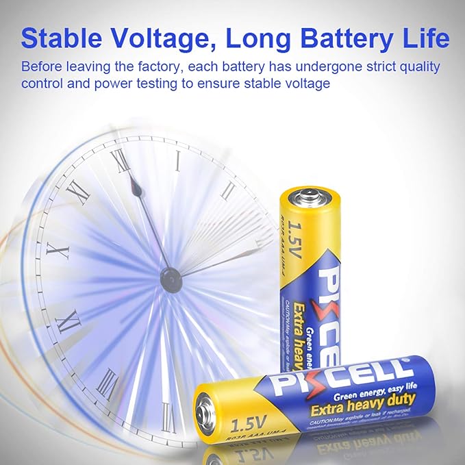 PKCELL AAA Batteries 20 Pack, Triple A Batteries, 1.5V High-Performance Carbon Battery for LED Candles Clock Remote Controls Flashlights