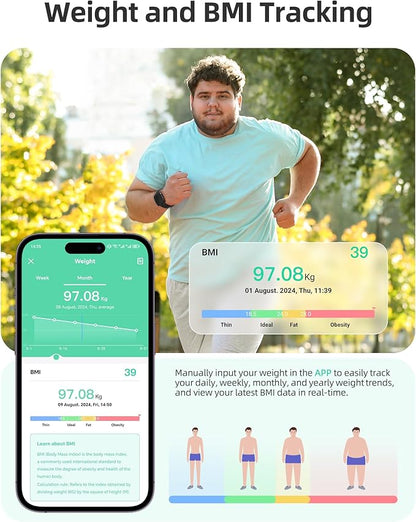 Parsonver Smart Watch for iOS and Android Phones(Answer/Make Calls), HD Screen Watches for Men Women, IP68 Waterproof Fitness Tracker Watch with Heart Rate Sleep Monitor, Steps Calories Counter, Black
