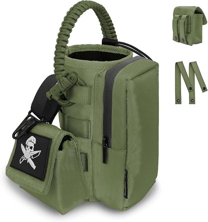 Water Bottle Holder Bag with Molle Strap - Water Bottle Carrier Pouch for Walking, Gym, Camping, Fishing, Hunting 32oz, 64oz, 128oz One Gallon Tactical Carrier Holder