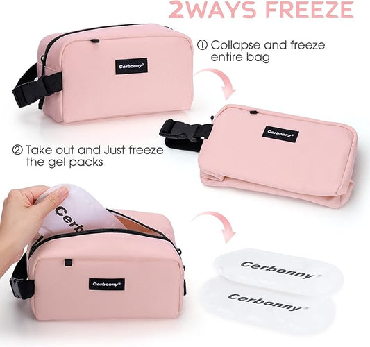 Small Cooler Bag Freezable Lunch Bag for Work School Travel,Small Lunch Bag,Small Insulated Bag For Kids/Adults,Freezer Lunch Bags,Freezable Snack Bag,Mini Lunch Bag Fit For Yogurt,Suit for 3+.