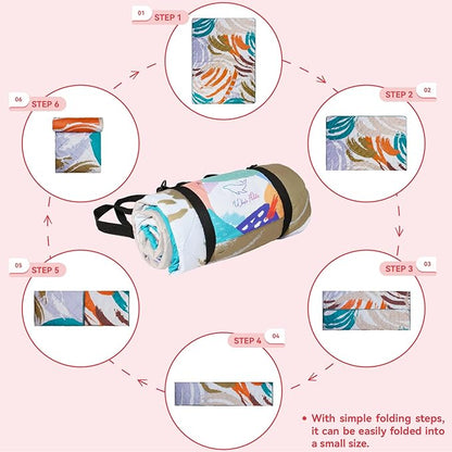 Whale Flotilla Extra Large Waterproof Picnic Blankets 60"x80", Foldable Lightweight Outdoor Blanket for Camping, Hiking, Traveling, Soft Portable Easy to Clean Picnic Mat for Beach Grass Park, Red