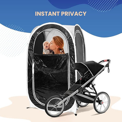 WeatherPod 1-Person Pop-Up Pod with Tinted Panels – Pop-Up Weather Pod, Protection from Cold, Wind and Rain with Added Privacy