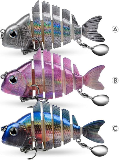 Crankbait Fishing Lure Pike Muskie Lures Lifelike Multi Jointed Swimbait Segement Hard Minnow Bait Treble Hook