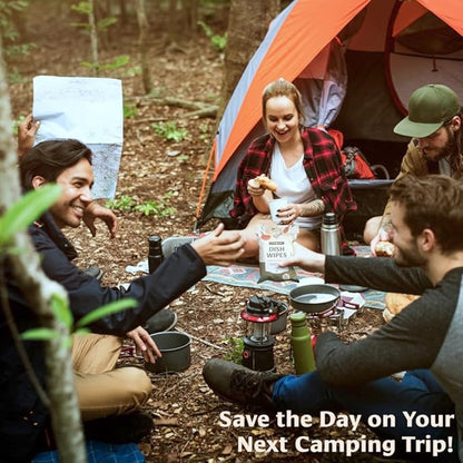Dish Wipes | 100% Biodegradable Pre-Moistened Food-Safe Camp Kitchen Wipes | A Soap-and-Water Alternative