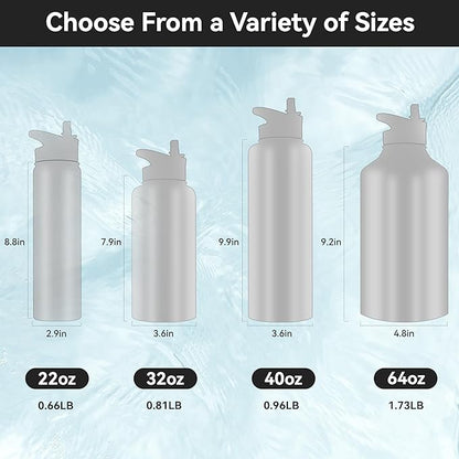 HASLE OUTFITTERS 32 oz Insulated Water Bottle Stainless Steel Double Walled Vacuum Sports Water Bottle with 2 Lids (Straw and Spout Lid) for Gym Camping Hiking(Red,1)