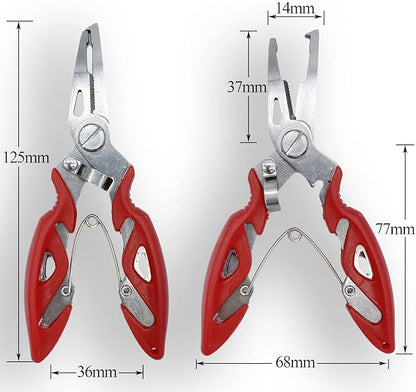 Pack of 201pcs Fishing Stainless Steel Split Rings 5 Sizes and Plier Set, Split Ring Capable of withstanding Large tensile Force and Fishing Plier Tool Kit for Saltwater Fishing Lure Connectors…