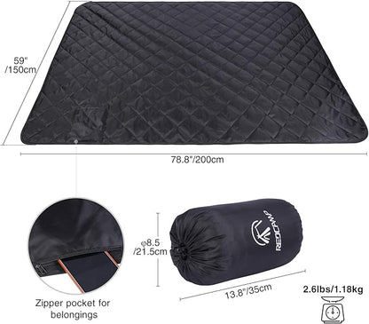 REDCAMP Large Camping Blanket with Sherpa Lining, Cold Weather Warm Outdoor Blanket Windproof for Camping Stadium, Machine Washable 59"x 79"