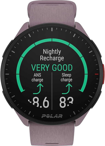 POLAR Pacer Ultra-Light GPS Fitness Tracker Smartwatch for Runners; S-L, for Men or Women, Purple