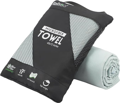 Rainleaf Microfiber Towel Perfect Travel & Gym & Camping Towel. Quick Dry - Super Absorbent - Ultra Compact - Lightweight. Suitable for Trip, Beach, Shower, Backpacking, Pool