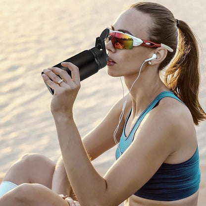 10 Pieces 13.5oz Reusable Aluminum Water Bottles Bulk Multicolor Outdoor Sports Water Bottles for Travel, Gym, Hiking, Cycling, Camping, Fishing, Snap Lid (Black)