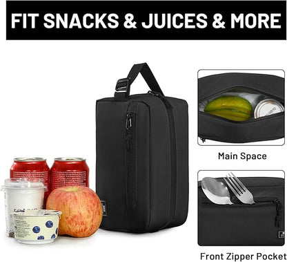 MIER Freezable Snack Bags Small Frozen Mini Cooler Lunch Bag Freezer Insulated Pouch for Kids Adults Work School Travel On-the-go, Black