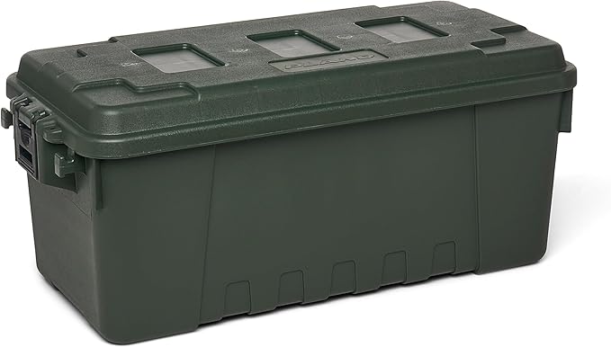 Plano Sportsman Trunk, OD Green, Medium, Lockable Storage Box, Airline Approved Sportsman Trunk, Hunting Gear and Ammunition Bin, Heavy-Duty Containers for Camping, 68-Quart